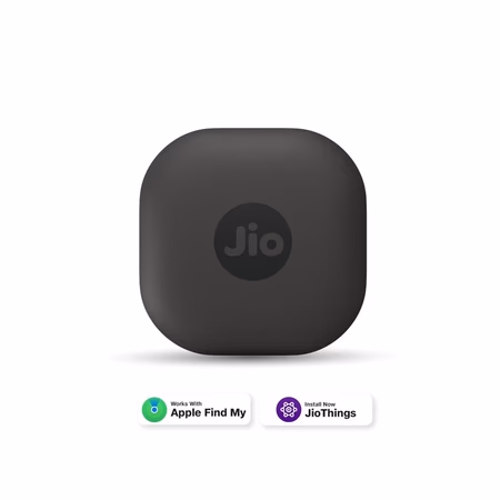 JioTag Air Grey for iOS, Apple Find My Network Item Finder, Worldwide Tracking for Keys, Wallets, Luggage, Pets, Gadgets and more, 1+1 Year Battery, No SIM Needed, 120 db Sound, Bluetooth v5.3